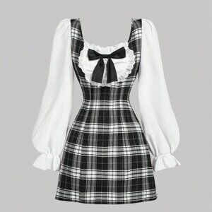 black and white dress